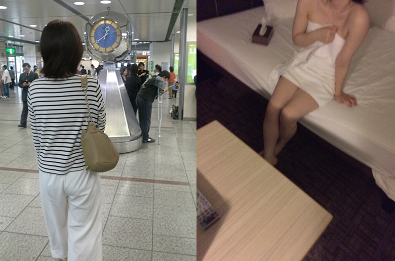 名駅で待ち合わせた出会い系の女